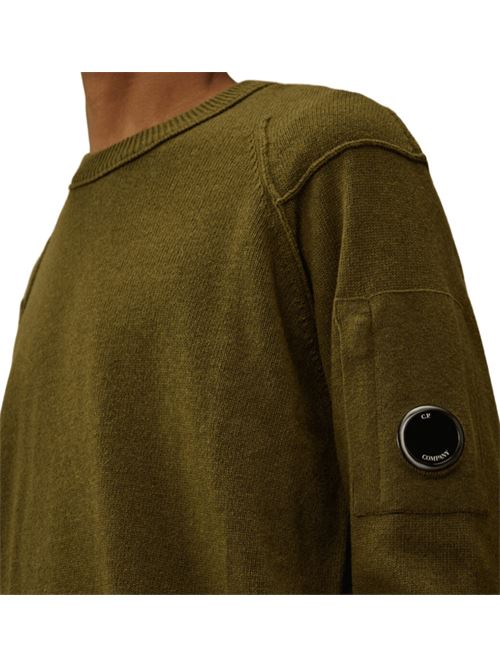 Maglione da uomo in misto lana riciclata, girocollo, colore capers C.P. COMPANY | KN707A110149A652